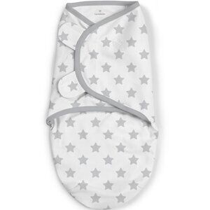 SWADDLE ME Set of 2 Newborn Swaddles Gray White Stars Stripes Small Cotton Small